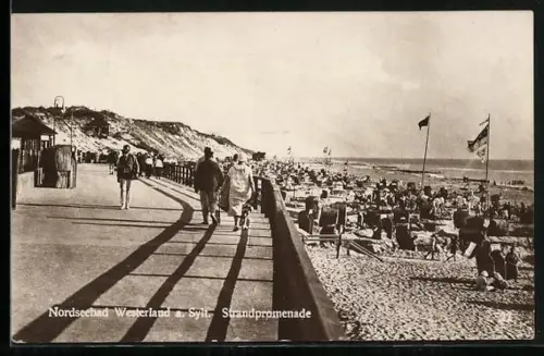AK Westerland a. Sylt, Strandpromenade