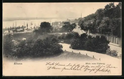 AK Hamburg-Altona, Blick vom Elbberg