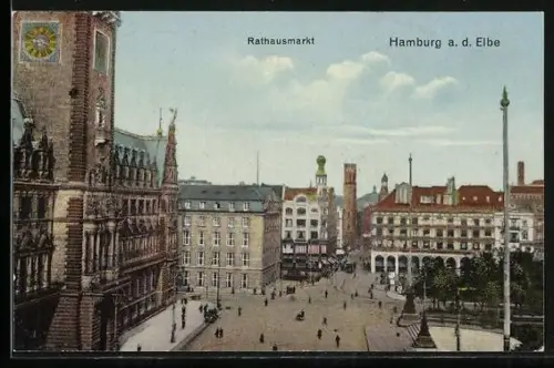 AK Hamburg a. d. Elbe, Rathausmarkt