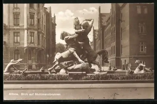 AK Hamburg-Altona, Blick auf Stuhlmannbrunnen