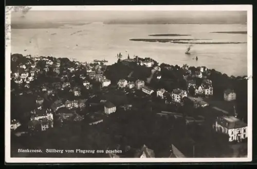 AK Hamburg-Blankenese, Süllberg vom Flugzeug aus gesehen