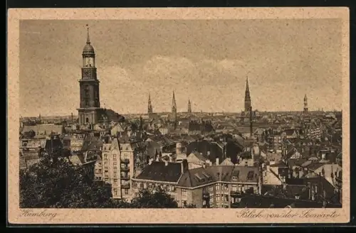 AK Hamburg-St.Pauli, Blick von der Seewarte