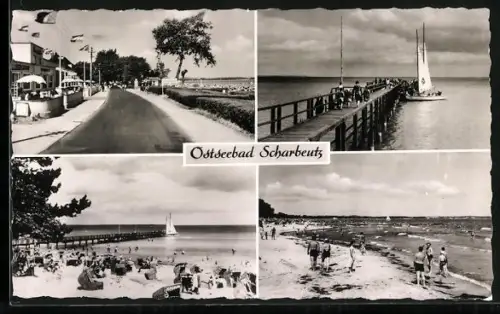 AK Scharbeutz, Strand, Seebrücke, Promenade