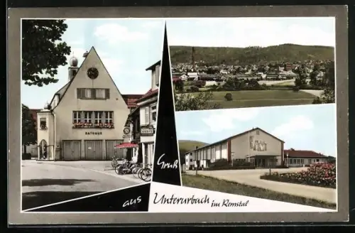 AK Unterurbach im Remstal, Rathaus, Ortsansicht, Mehrzweckhalle