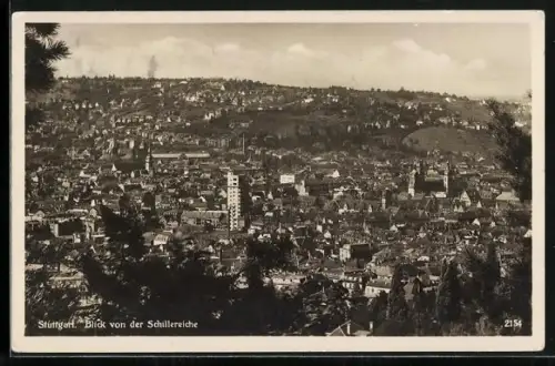 AK Stuttgart, Blick von der Schillereiche