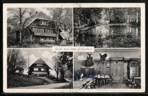 AK Grösseltal, Gasthaus, Teich, Innenansicht Wirtschaft