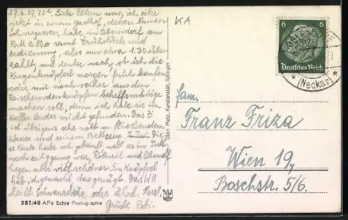 AK Tuttlingen, Stadtansicht mit Kirche und Burgruine