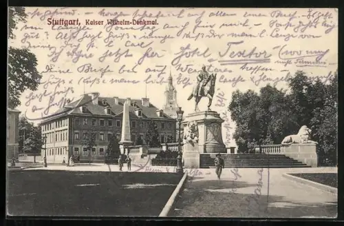 AK Stuttgart, Kaiser Wilhelm-Denkmal