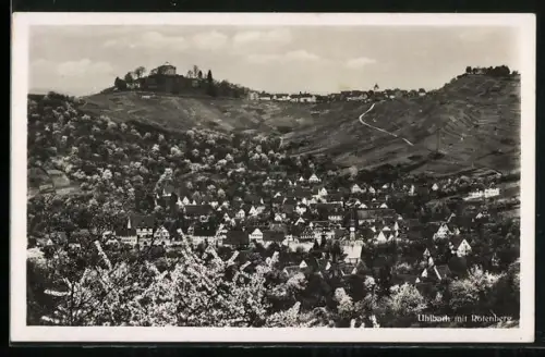 AK Uhlbach / Obertürkheim, Panorama mit Rotenberg