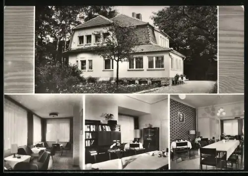 AK Kahlwinkel, Erholungsheim Kahlwinkel, Speisesaal, Aufenthaltsraum, Bibliothek
