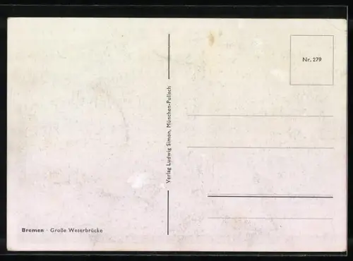 AK Bremen, Grosse Weserbrücke