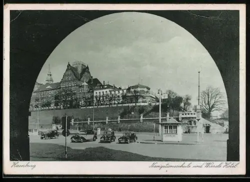 AK Hamburg-St.Pauli, Navigationsschule und Wiezel`s Hotel