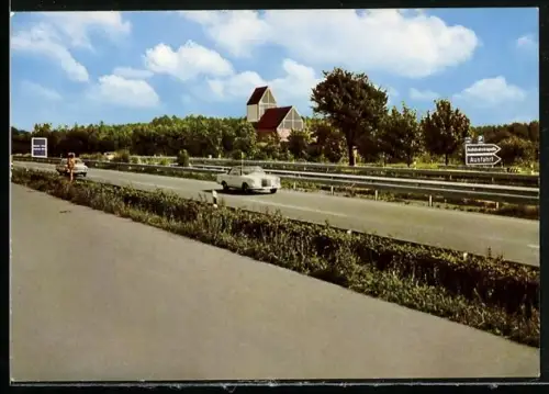 AK Adelsried / Augsburg, Autobahnkirche Maria Schutz der Reisenden, Ausfahrt Adelsried