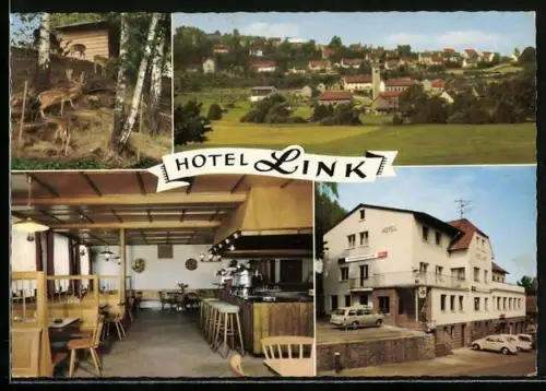 AK Steinau /Fulda, Hotel Link, Innenansicht, Wildgehege, Ortsansicht