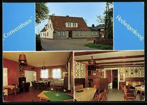 AK Hedwigenkoog, Gasthaus Conventhaus, Inh. Walter Hennings, Gastraum, Speiseraum