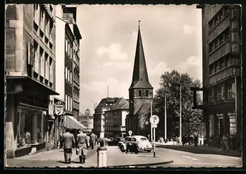 AK Essen, Kettwiger Strasse, Marktkirche, Burg-Hotel