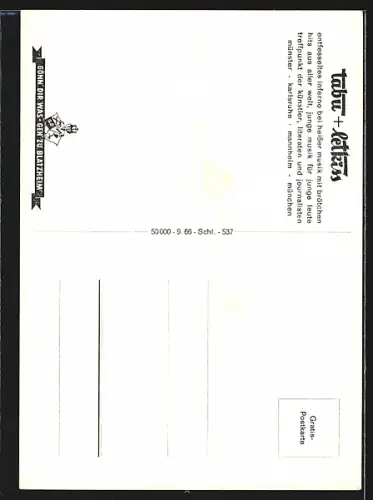 AK Bonn, Gasthaus Künstlerkeller Tabu (Tabu-Keller), Innen