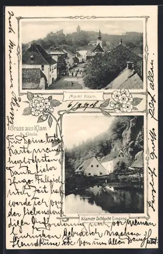 AK Klam b. Grein, Markt Klam, Klamer Schucht Eingang