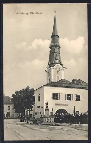AK Ulrichsberg /Ob.-Oest., Das Feuerlöschrequisiten-Depot an der Kirche