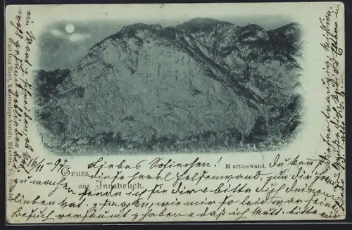 Mondschein-AK Innsbruck, Die Martinswand