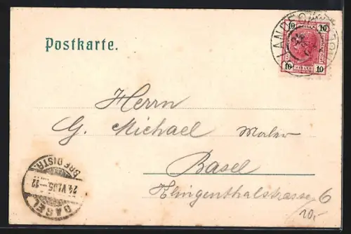 AK Landeck, Totalansicht mit Parseiergruppe aus der Vogelschau