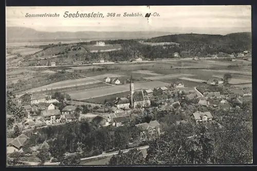 AK Seebenstein /N.-Oe., Totalansicht mit Feldern aus der Vogelschau