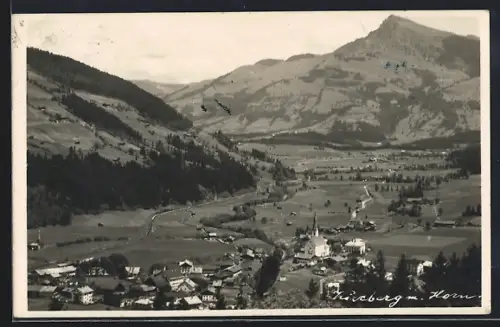 AK Kirchberg /Tirol, Ortsansicht mit Horn aus der Vogelschau
