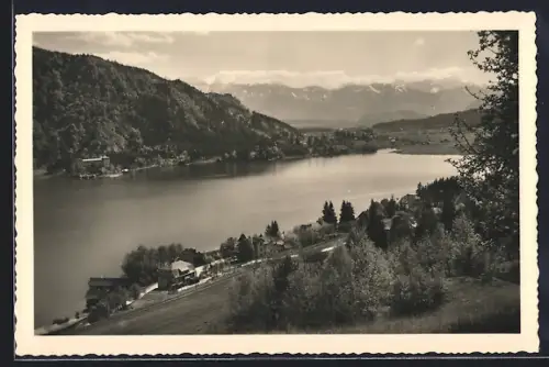 AK Annenheim am Ossiachersee, Ortsansicht mit See aus der Vogelschau