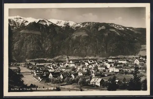 AK Spittal a. Drau, Totalansicht mit Goldeck