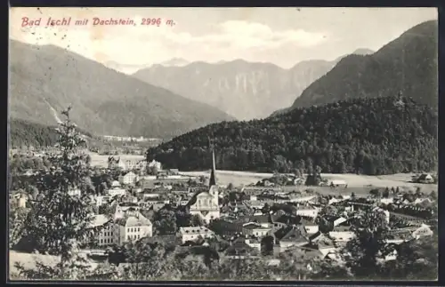 AK Bad Ischl, Totalansicht mit Dachstein