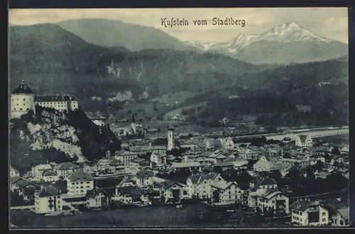 AK Kufstein, Ortsansicht vom Stadtberg