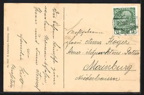 AK Kufstein, Ortsansicht vom Stadtberg