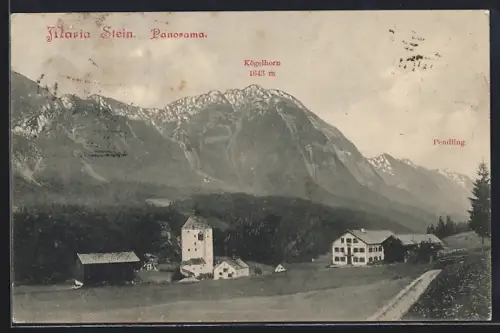 AK Mariastein /Tirol, Panorama mit Turm, Kögelhorn und Pendling