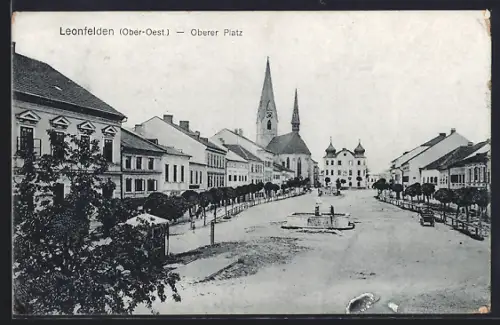 AK Leonfelden, Oberer Platz mit Kirche