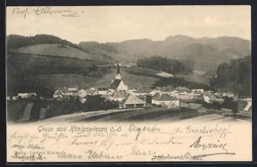 AK Königswiesen, Ortsansicht mit Umland