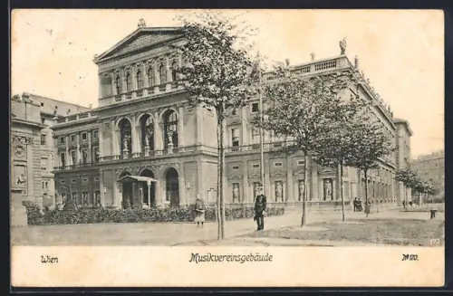 AK Wien, Musikvereinsgebäude mit Passanten