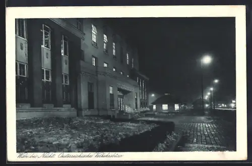 AK Wien, Oesterreichisches Verkehrsbüro bei Nacht