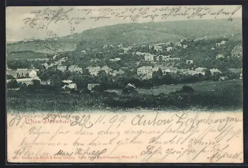 AK Wien, Dornbach, Blick über die Dächer