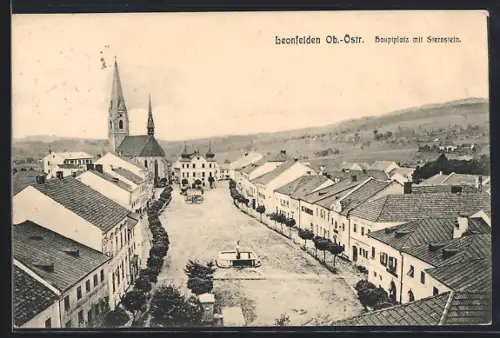 AK Leonfelden /Ob.-Östr., Hauptplatz mit Sternstein