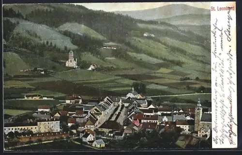 AK Bad St. Leonhard im Lavanttal, Gesamtansicht mit der Kirche