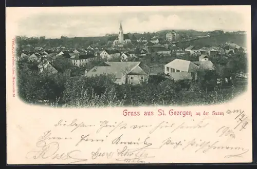 AK St. Georgen an der Gusen, Blick über die Dächer