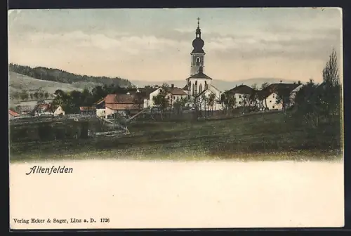 AK Altenfelden, Ortsansicht mit Kirche