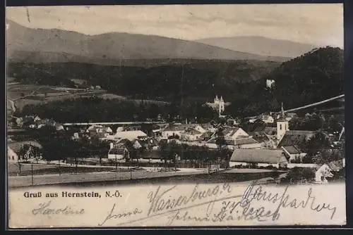 AK Hernstein /N.-Ö., Teilansicht mit Kirche