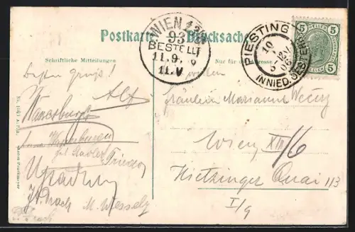 AK Markt Piesting /N.-Ö., Teilansicht mit Kirche