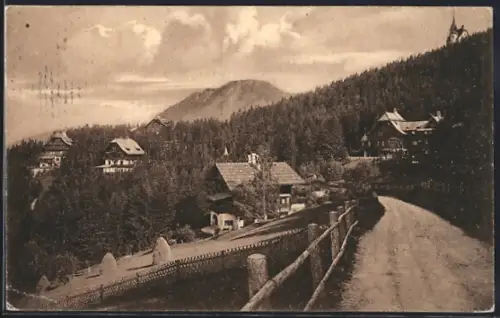AK Semmering, Blick auf die Villenanlage nebst Südbahn-Hotel