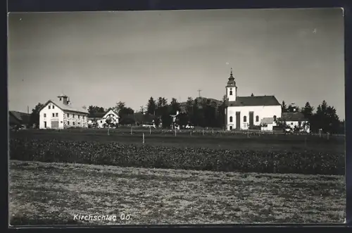 AK Kirchschlag /O. Ö., Ortspartie mit Kirche