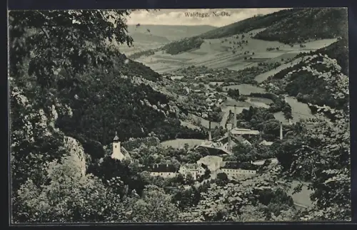 AK Waldegg /N.-Oe., Panorama mit Kirche