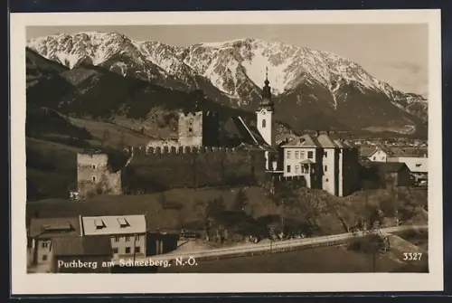 AK Puchberg am Schneeberg, Strassenpartie mit Burg