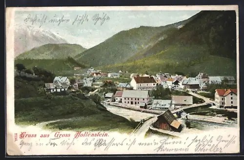 AK Hollenstein, Teilansicht mit Strassenpartie