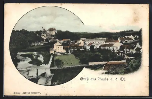 AK Raabs a. d. Th., Teilansicht mit Brücke